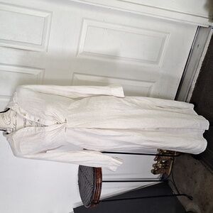 New Sim & Sam linen Blend dress Women Small Natural Button Front